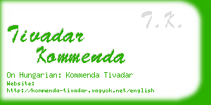 tivadar kommenda business card